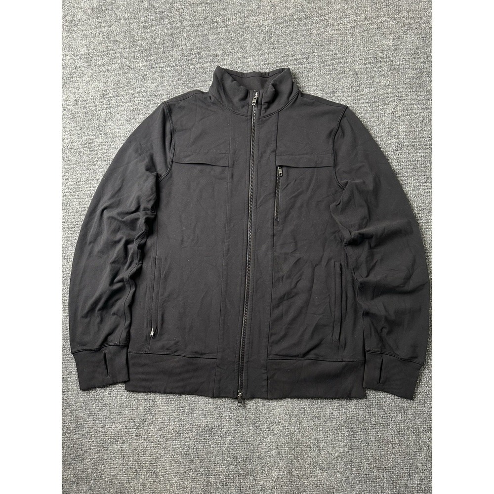 Mens Lululemon Full Zip Stretch Track‎ Jacket Black Athletic, Size L